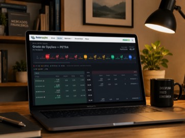 Screenshot da plataforma Radar Opções